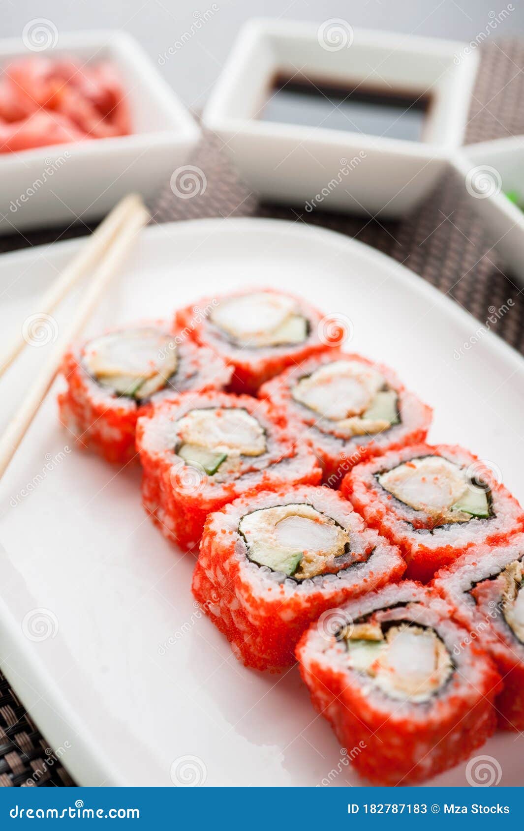 uramaki sushi yamato maki on a dish