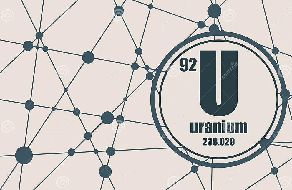 Uran chemisches Element vektor abbildung. Illustration von physik 90980655