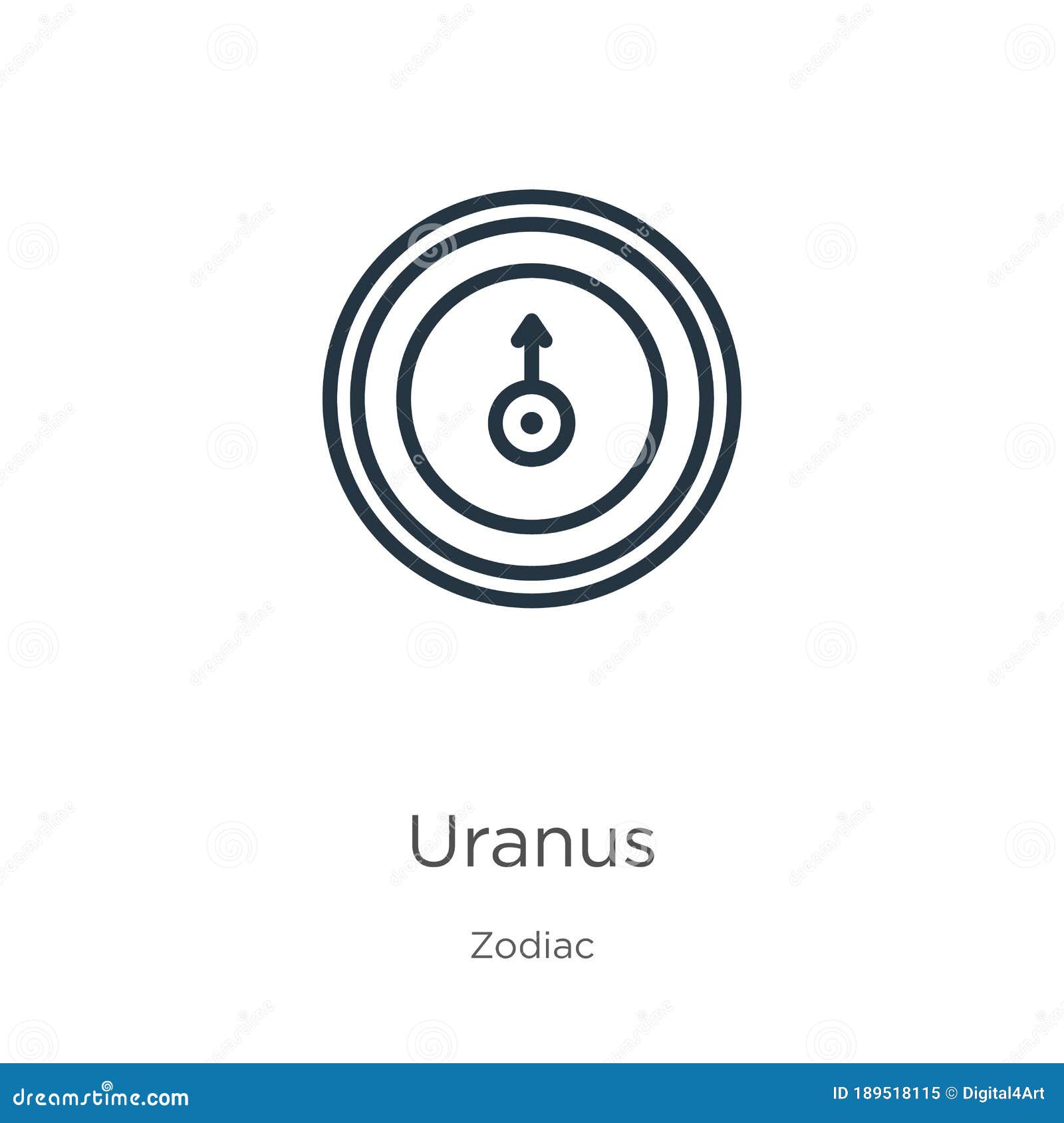 Uranus Icon. Thin Linear Uranus Outline Icon Isolated on White ...