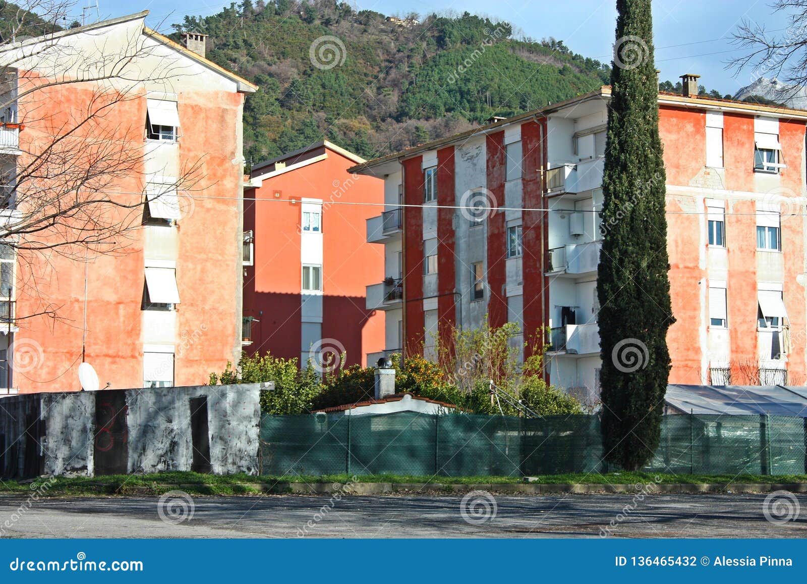 urban agglomeration of popular, old, dilapidated houses