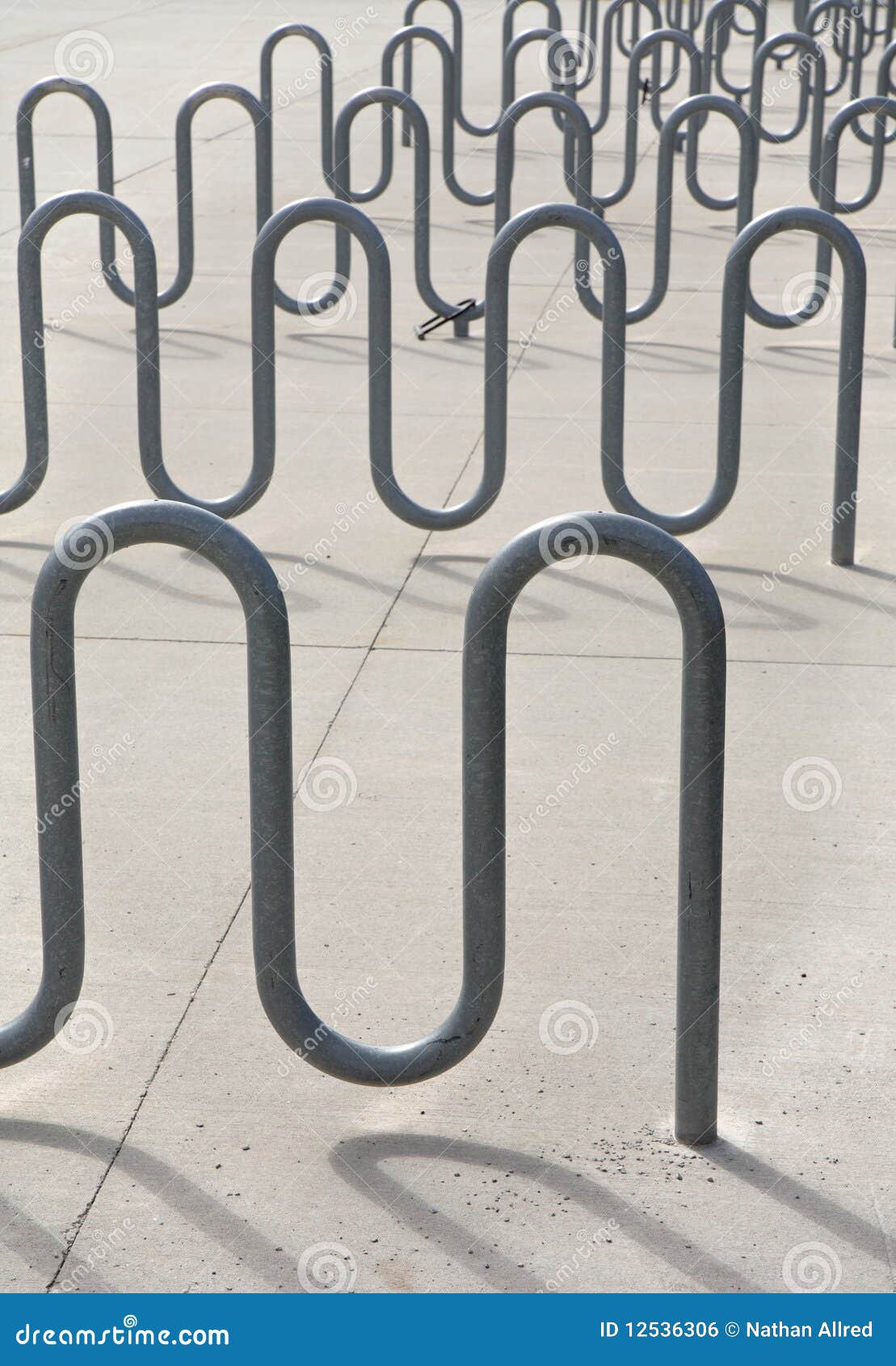 Urban bike rack stock photo. Image of perspective, background 12536306