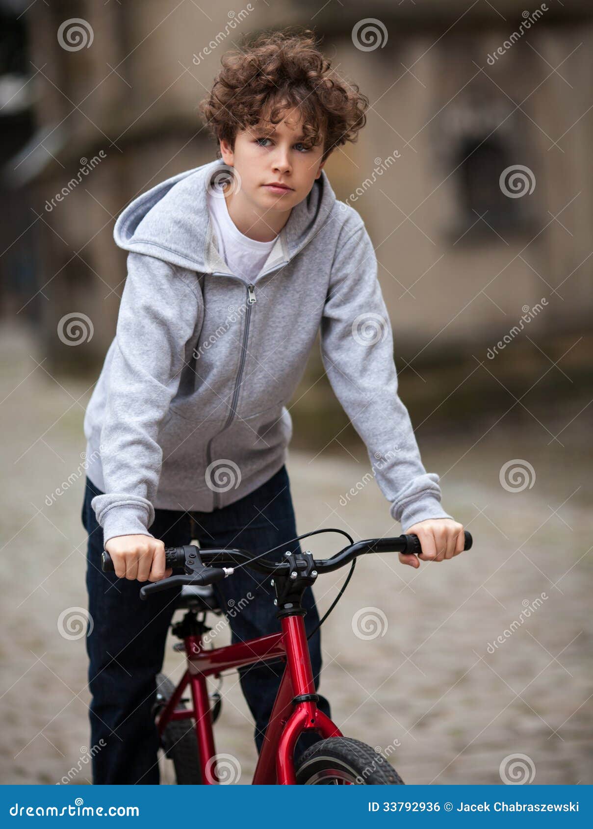 Urban Biking - Teenage Boy and Bike in City Stock Photo - Image of ...