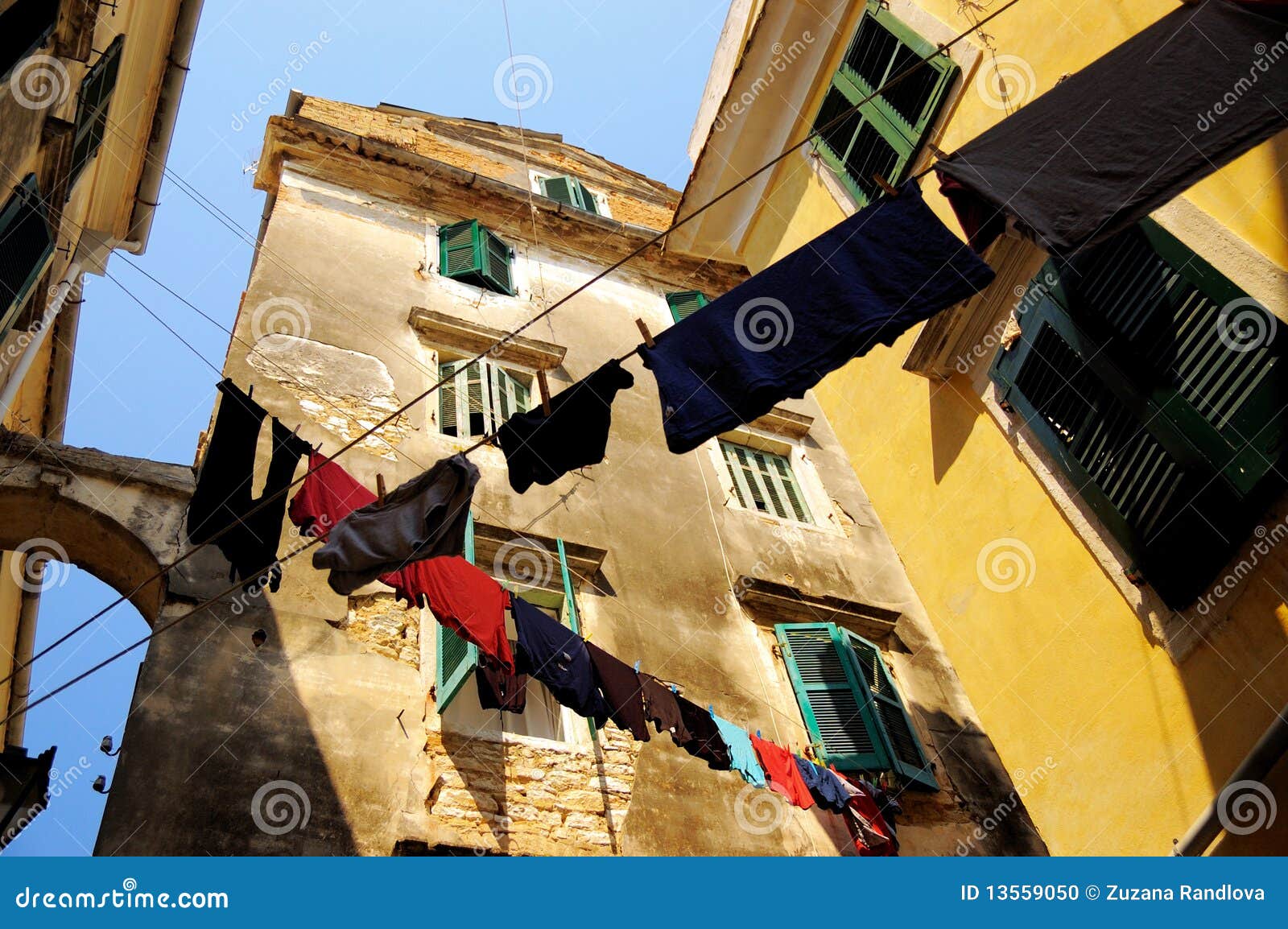 Urban clothes line stock photo. Image of architecture 13559050