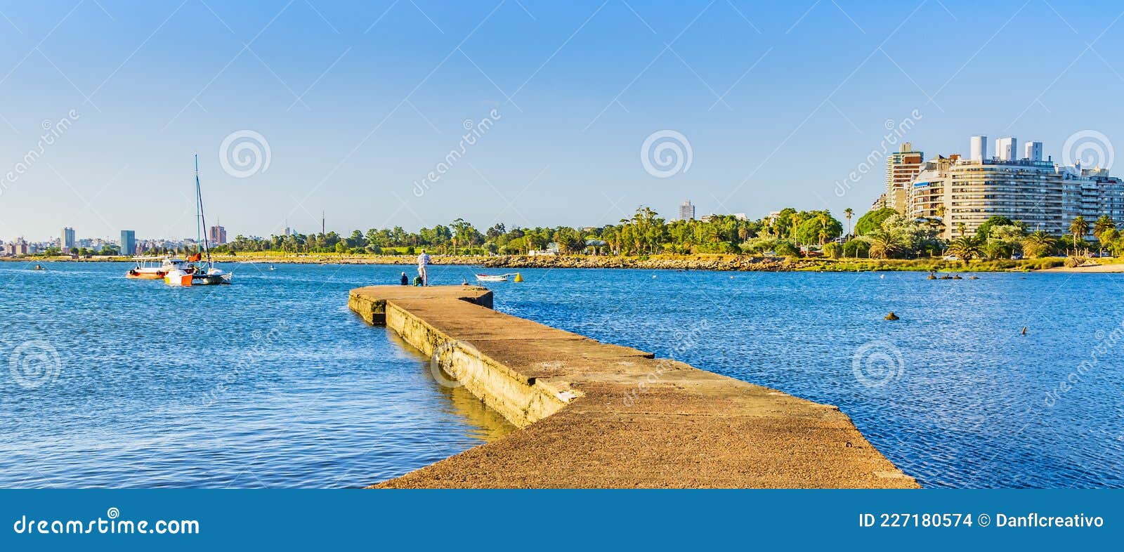 urban coastal scene, montevideo city, uruguay