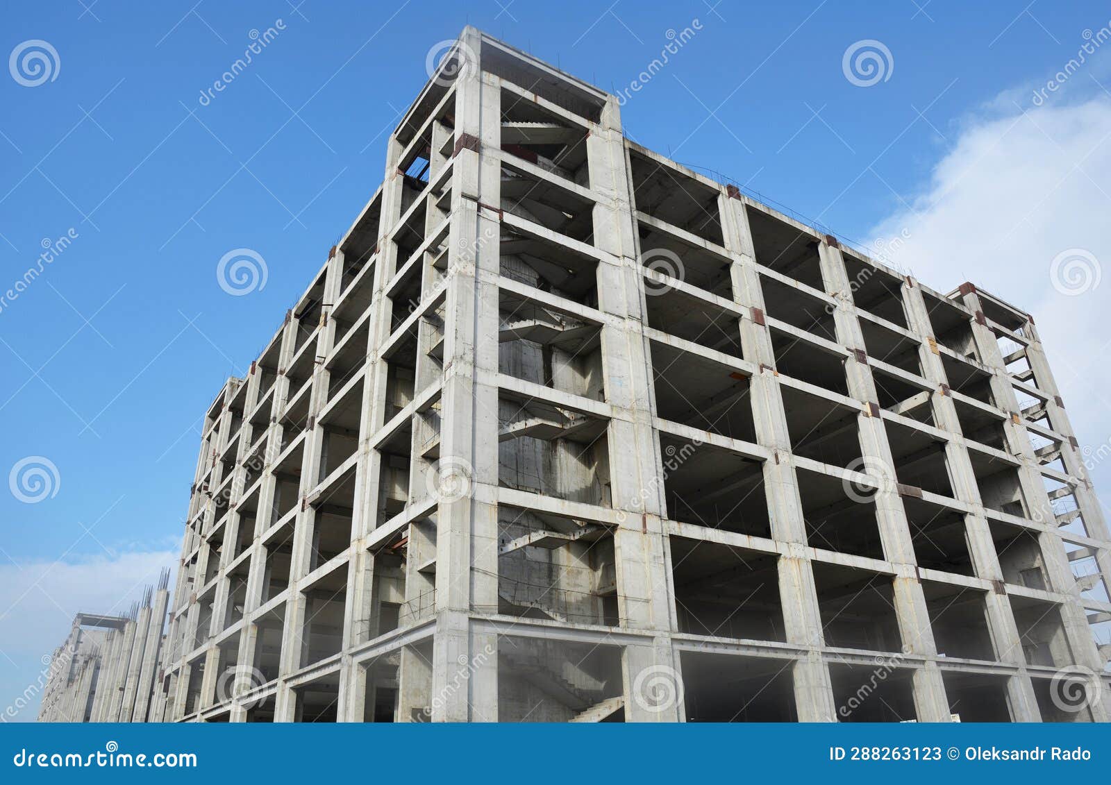 Urban Construction Concept. Concrete Building Under Construction Image