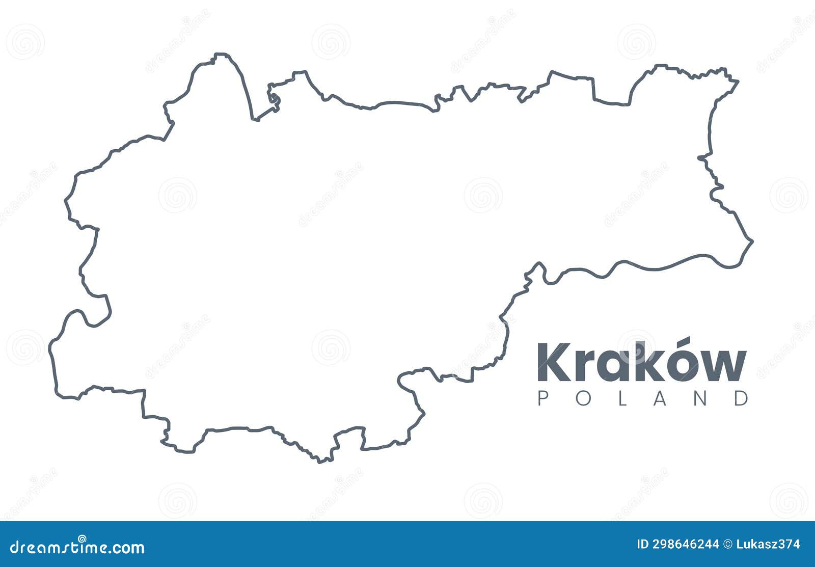 urban cracow map - cracovia, poland