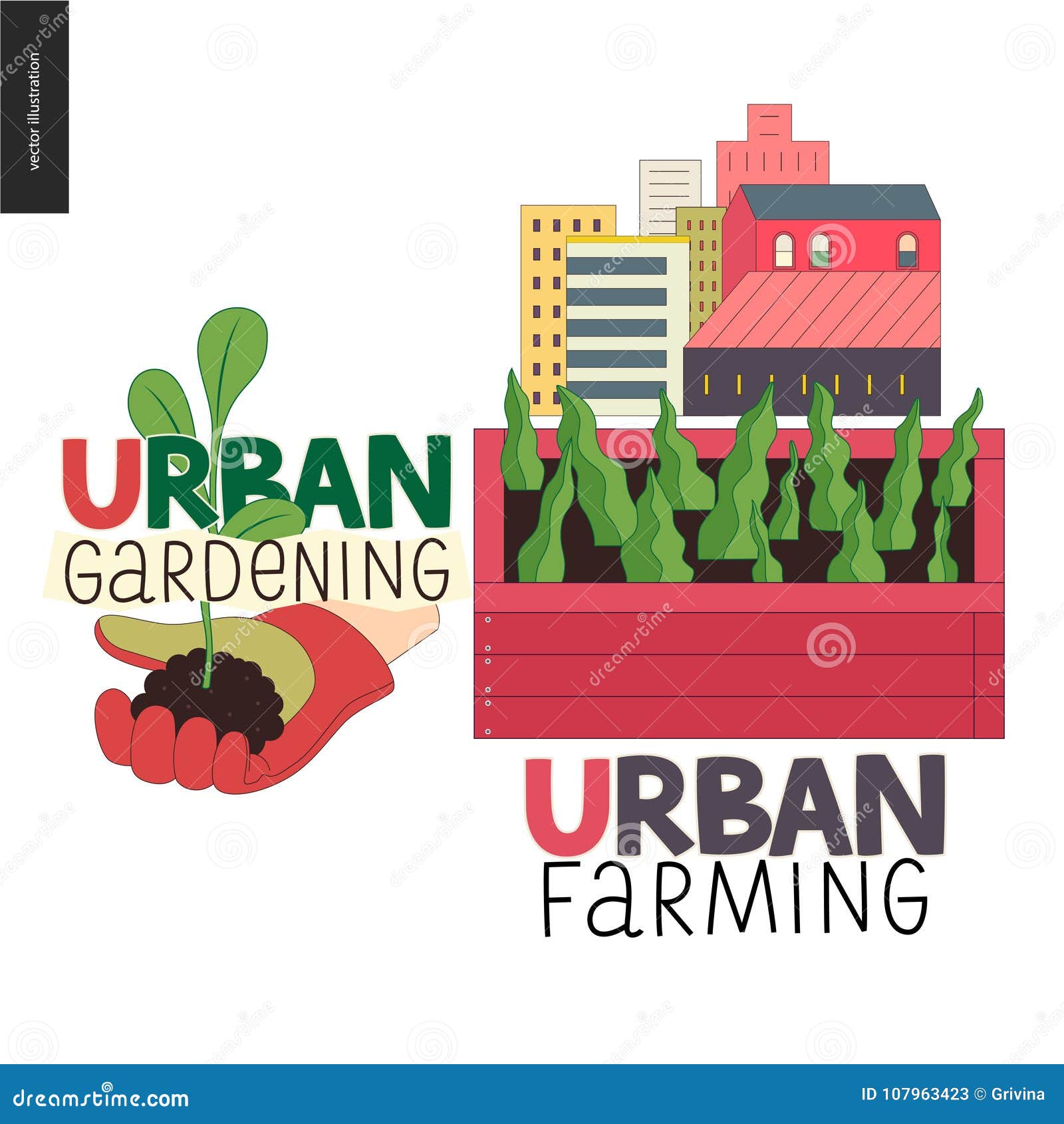 urban farming and gardening logos