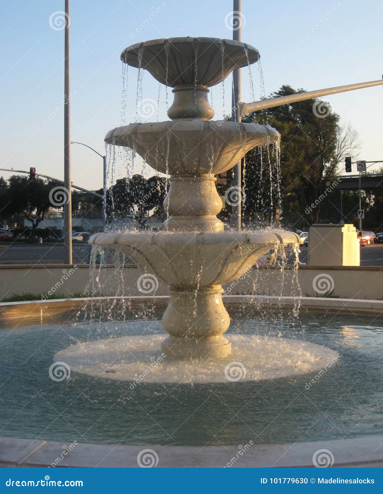 Urban fountain stock photo. Image of building, office 101779630