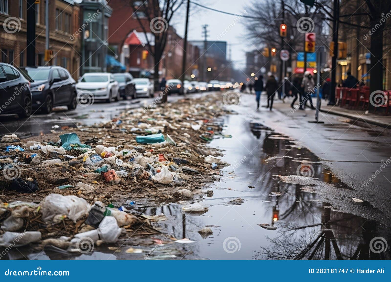 Urban Garbage Disposal. Generative AI Stock Image Image of public