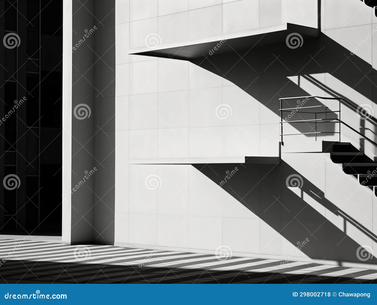 Urban Geometry through Minimalist Lines and Shadows Stock Illustration