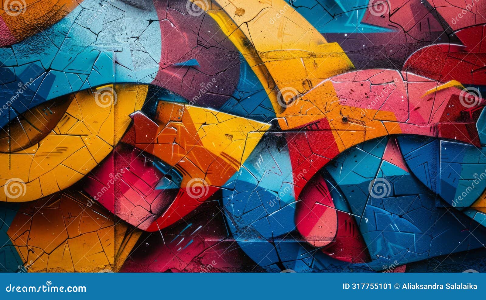urban graffiti art, vibrant graffiti letters intertwining, forming a captivating and dynamic  on an urban wall, a
