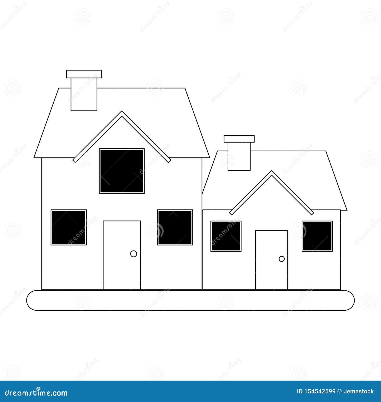 big house clipart black and white