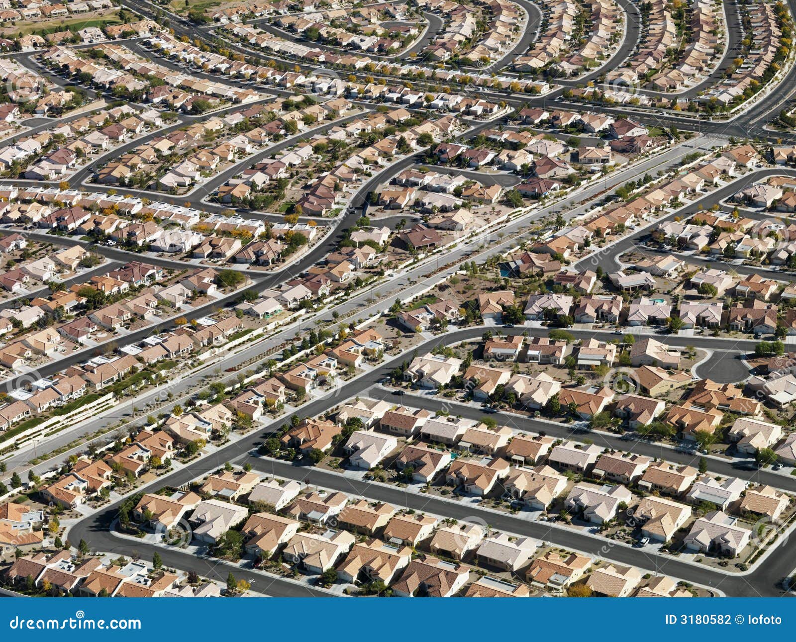 urban housing sprawl.