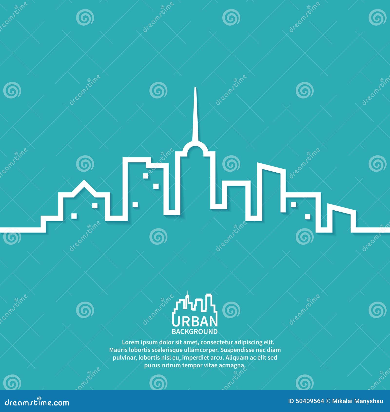 The Urban Landscape is Designed in a Minimalist Stock Vector