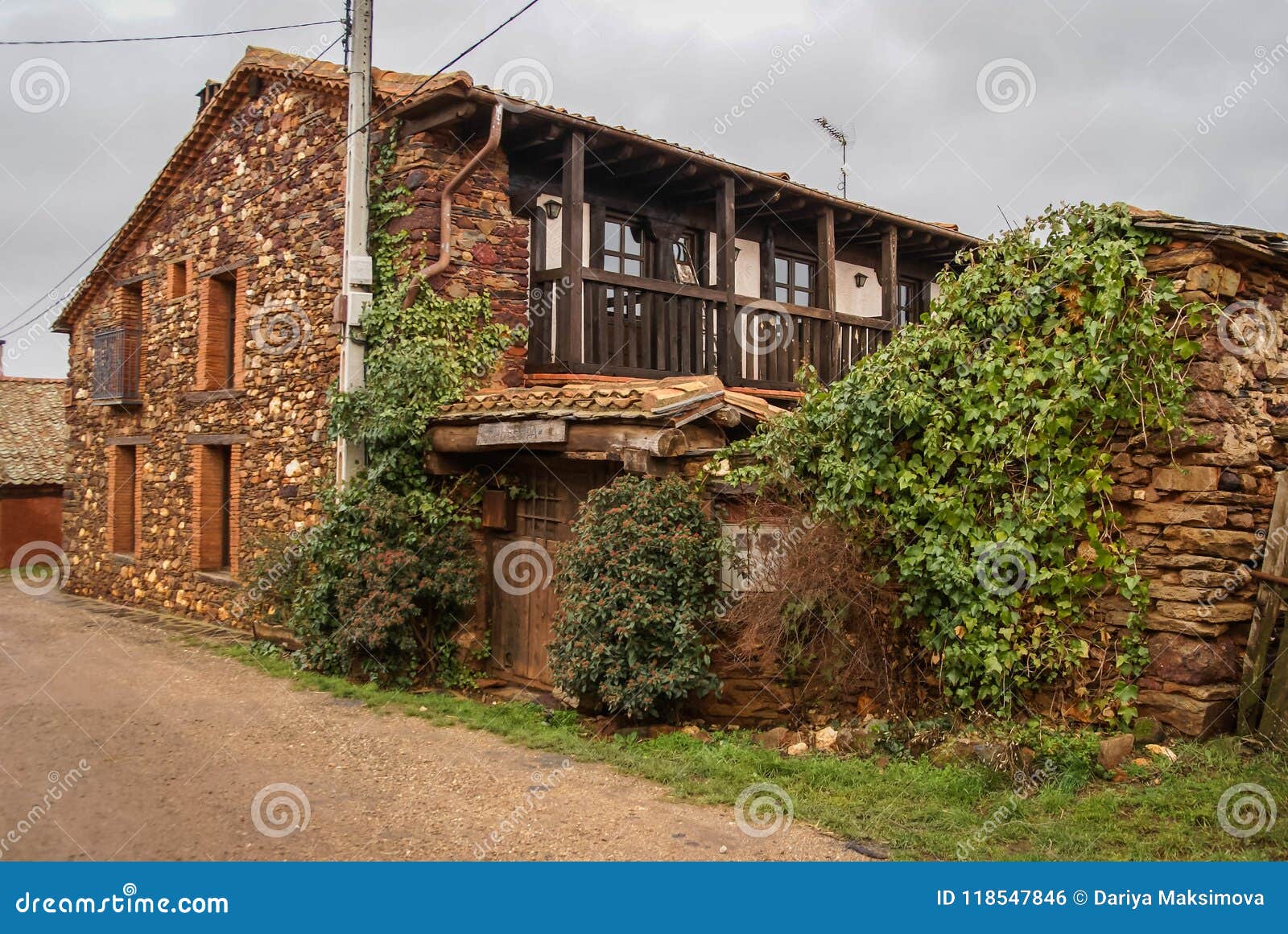 urban landscape in one of of red cities of spain madriguera