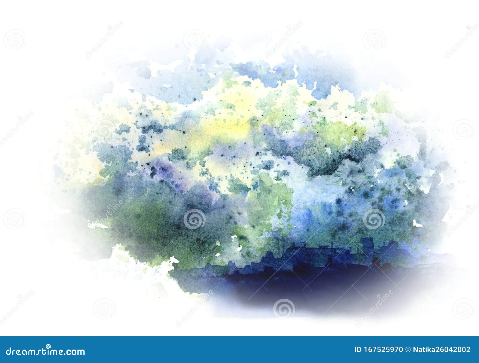 urban landscape. smog, fog, smoke, pollution. bad ecology. watercolor 