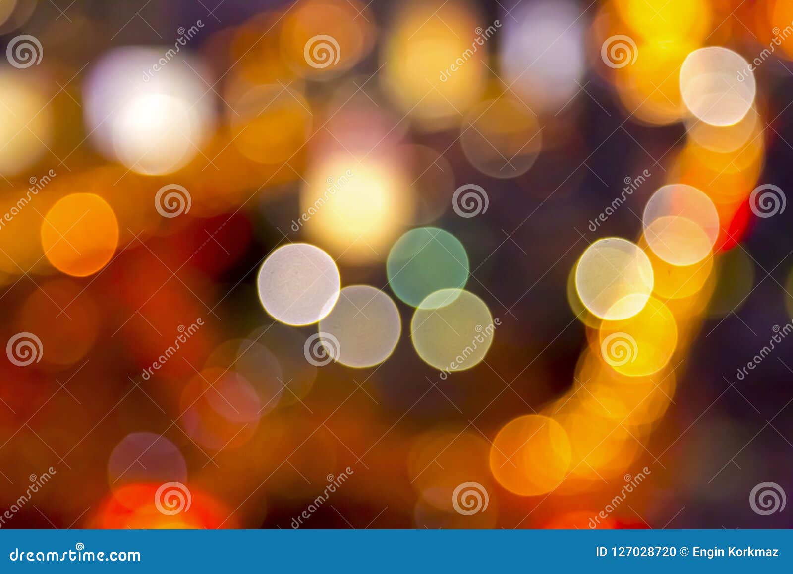 urban lights bokeh image, defocused city lights
