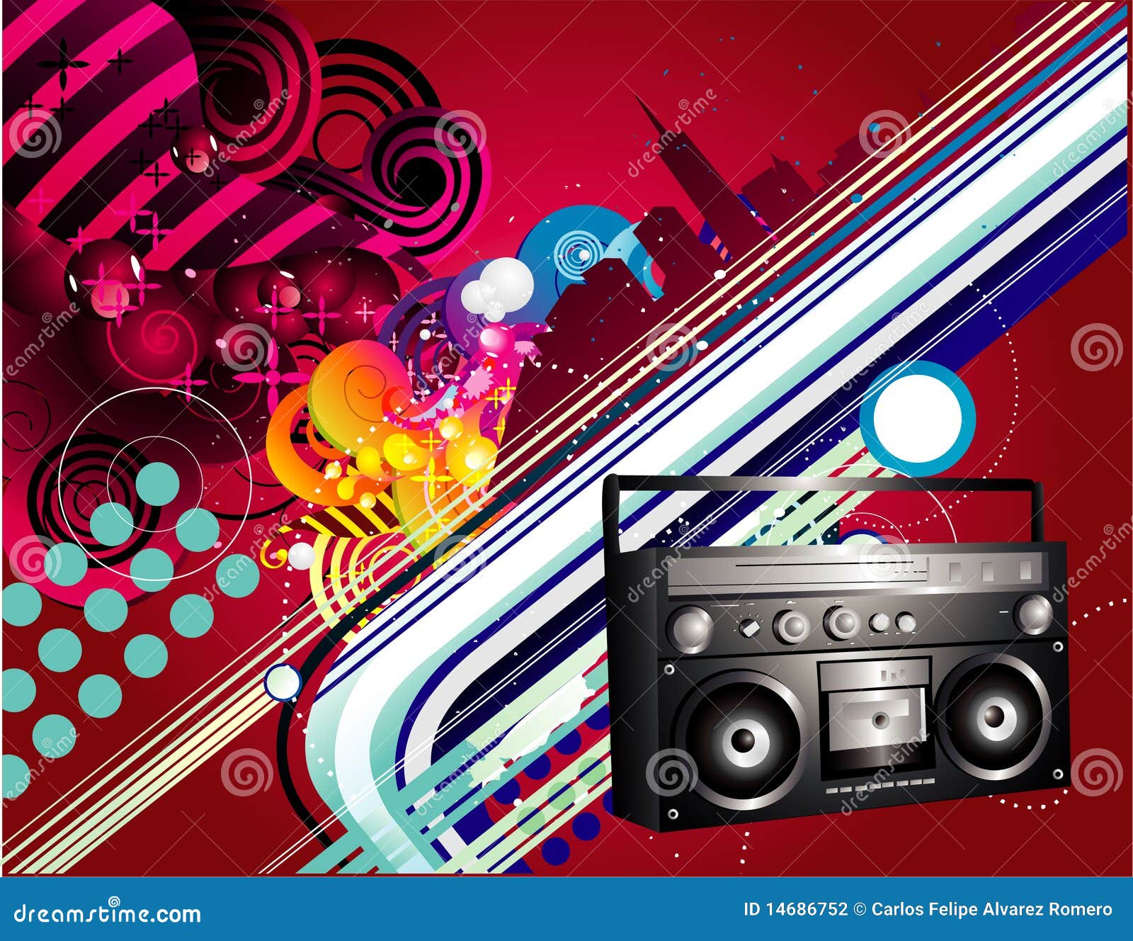 Urban music illustration stock vector. Image of shape 14686752