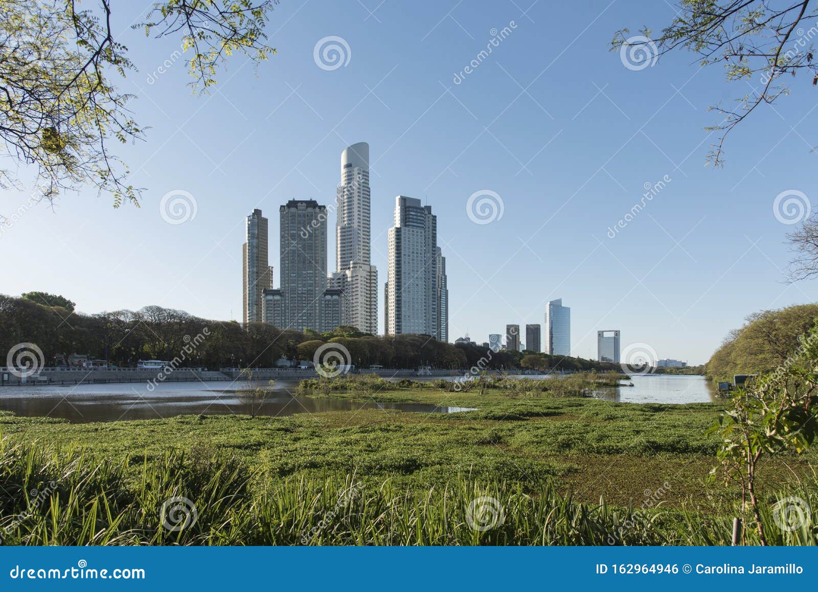 urban nature, modern buildings and a beautiful lagoon, at the costanera sur ecological reserve