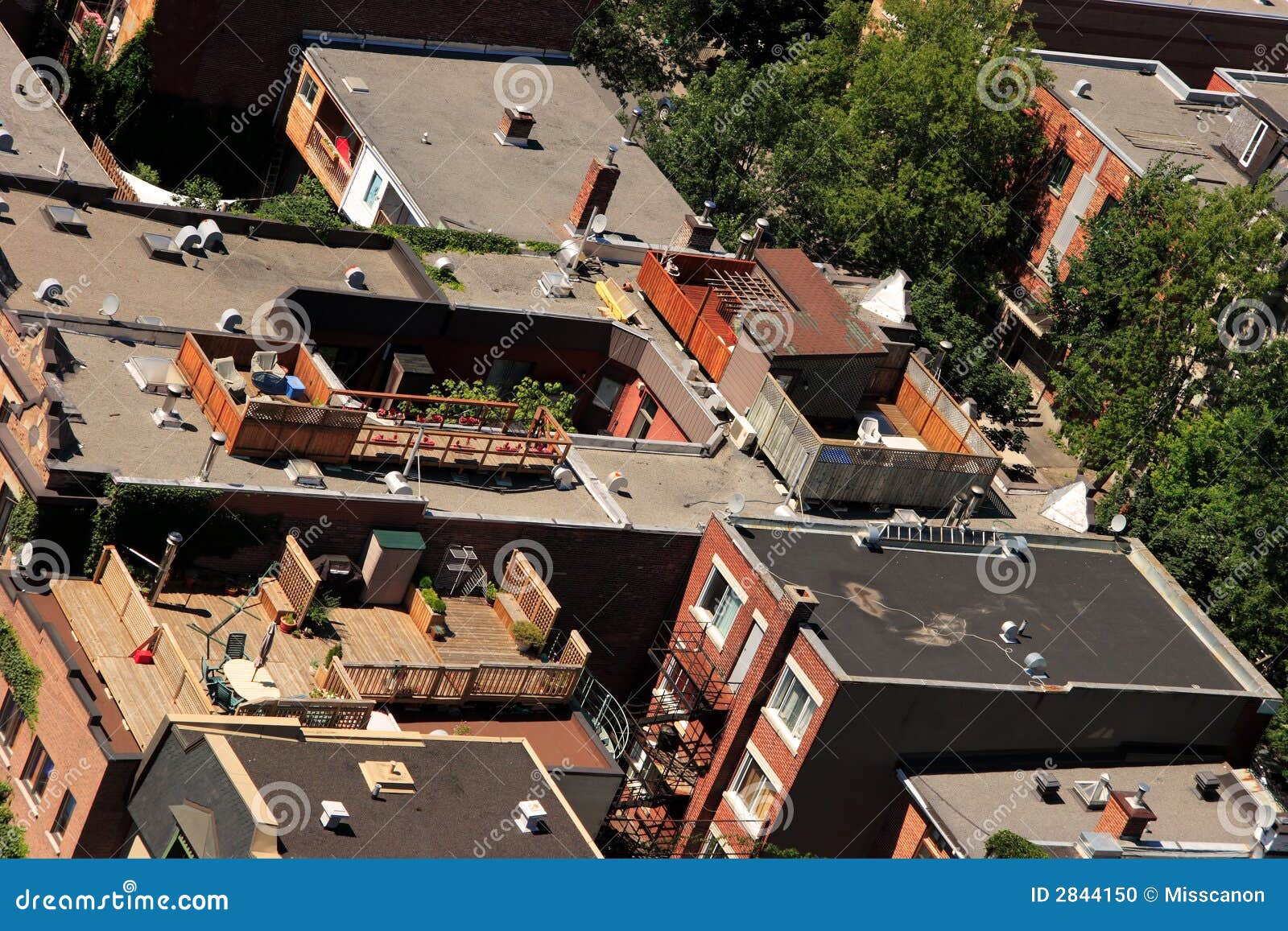 Urban Roof Patios and Terraces Stock Photo Image of aerial, balconies