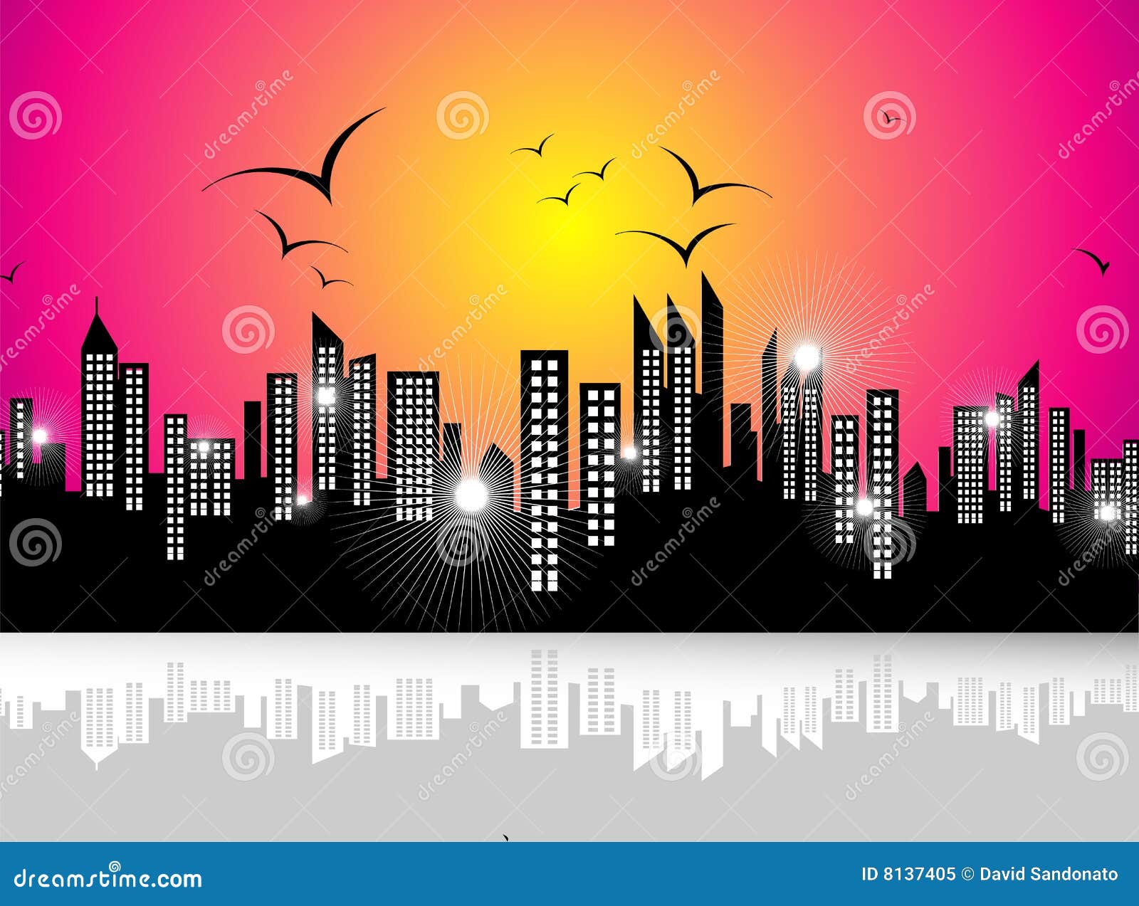 Urban Skyscrapers Landscape Stock Vector - Illustration of design ...