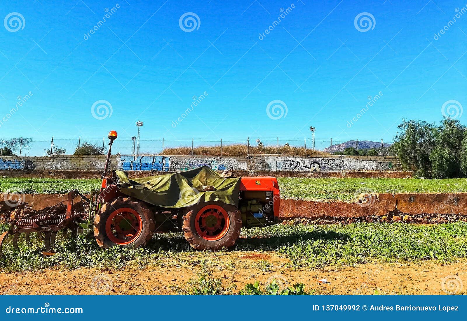 Urban tractor stock photo. Image of farming, modern 137049992