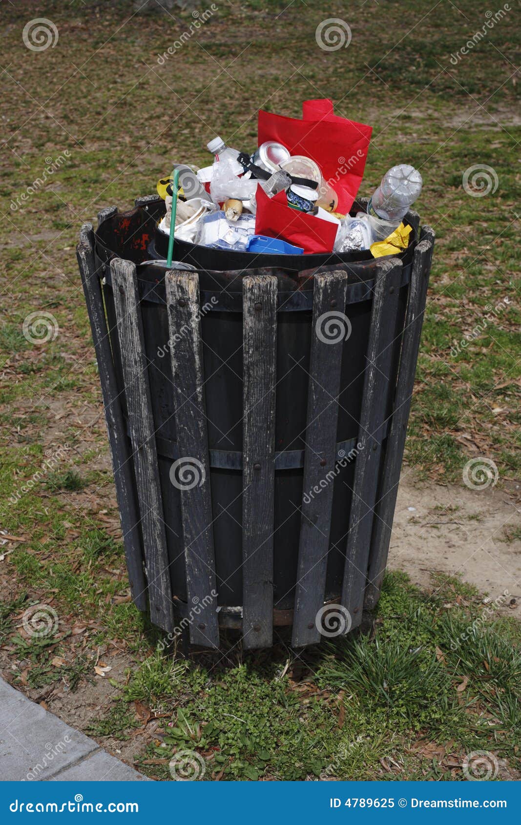 Urban Trash Receptacle stock image. Image of overflow 4789625