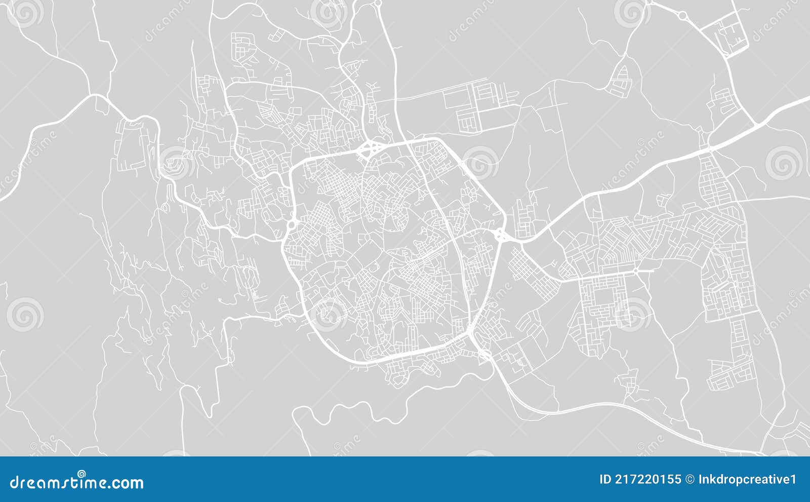 urban  city map of abha, saudi arabia, middle east