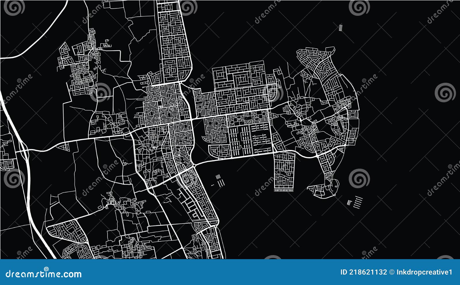 urban  city map of al qatif, saudi arabia, middle east