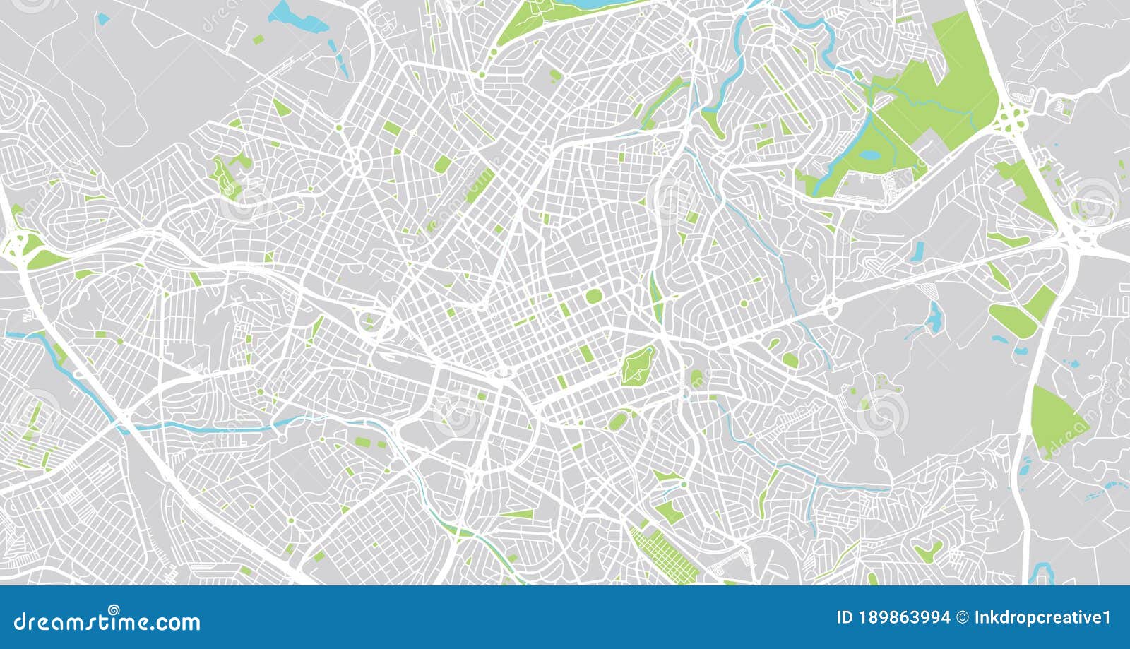 Urban Vector City Map of Campinas, Brazil Stock Vector Illustration