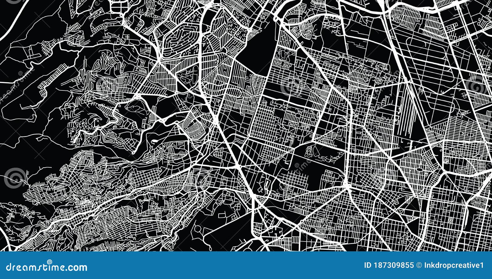 urban  city map of naucalpan, mexico