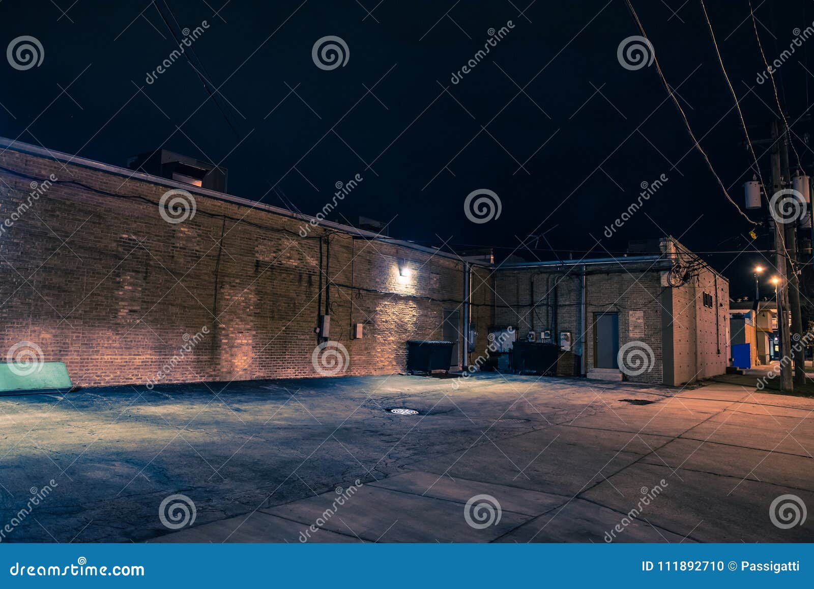 Urban Warehouse Building at Night Stock Photo Image of downtown