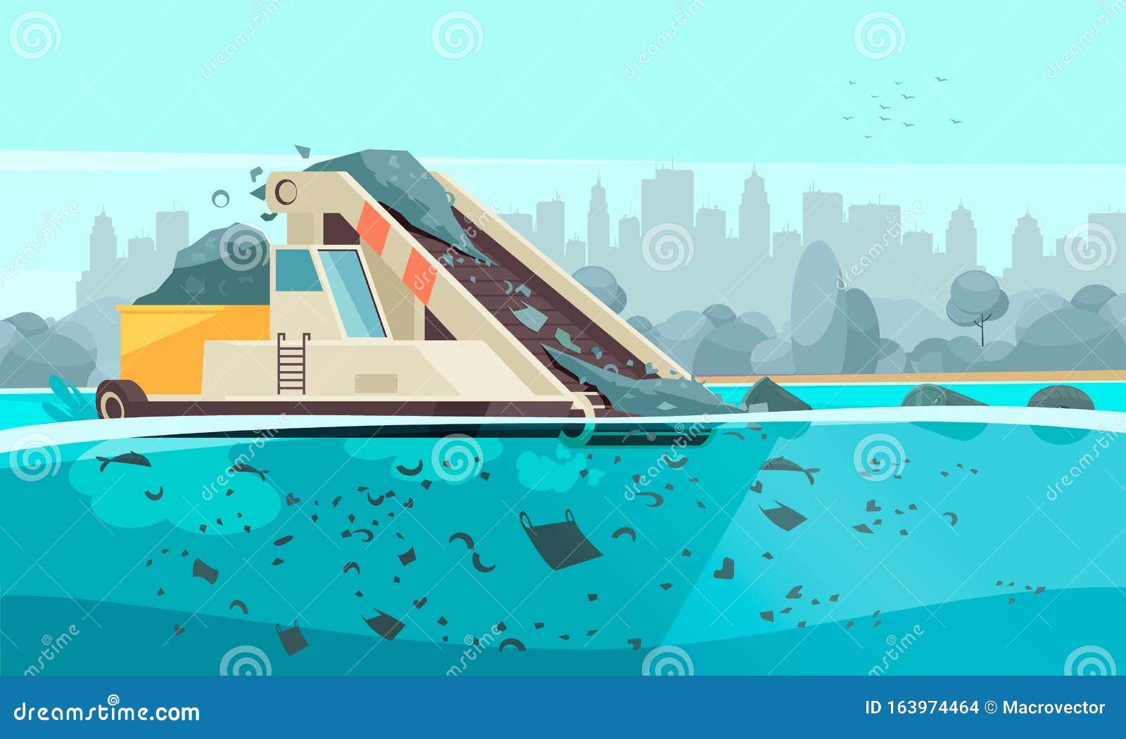 Urban Water Pollution Composition Stock Vector ... Urban Water Pollution Composition Stock Vector ...