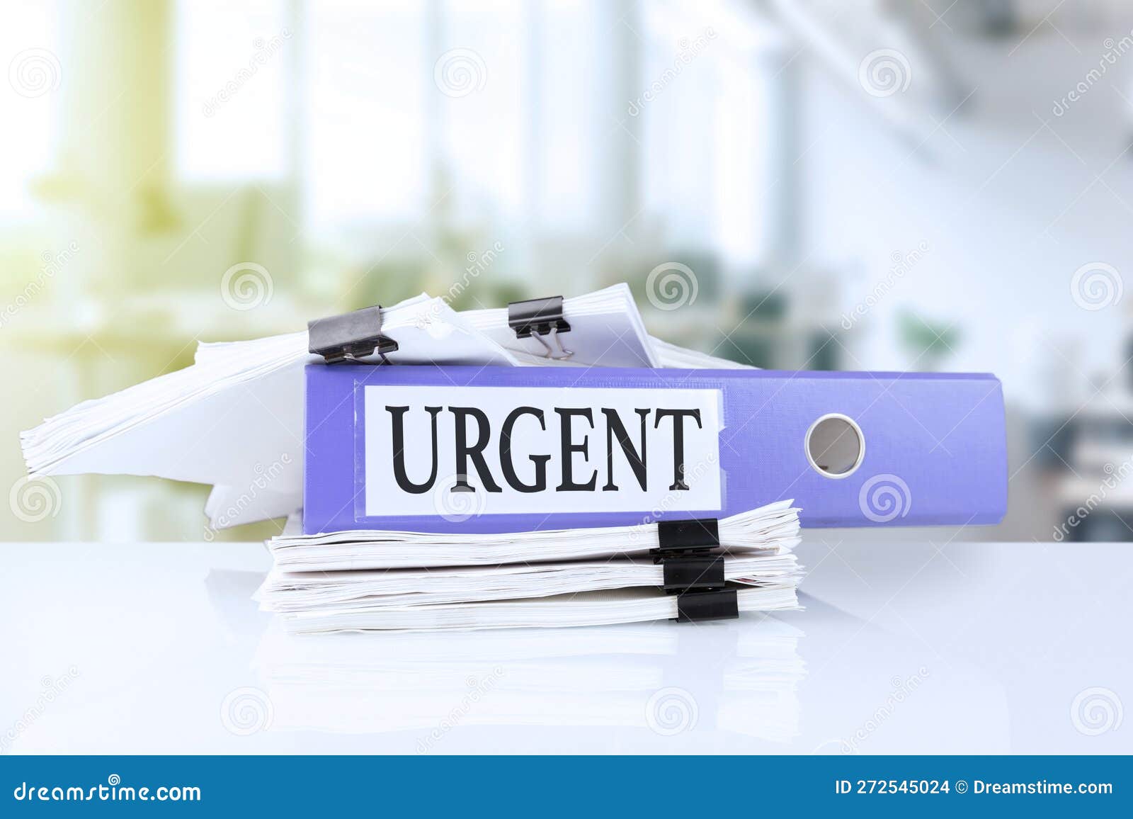 Urgent, Deadline, Written on Document Folder in Trendy Purple Color