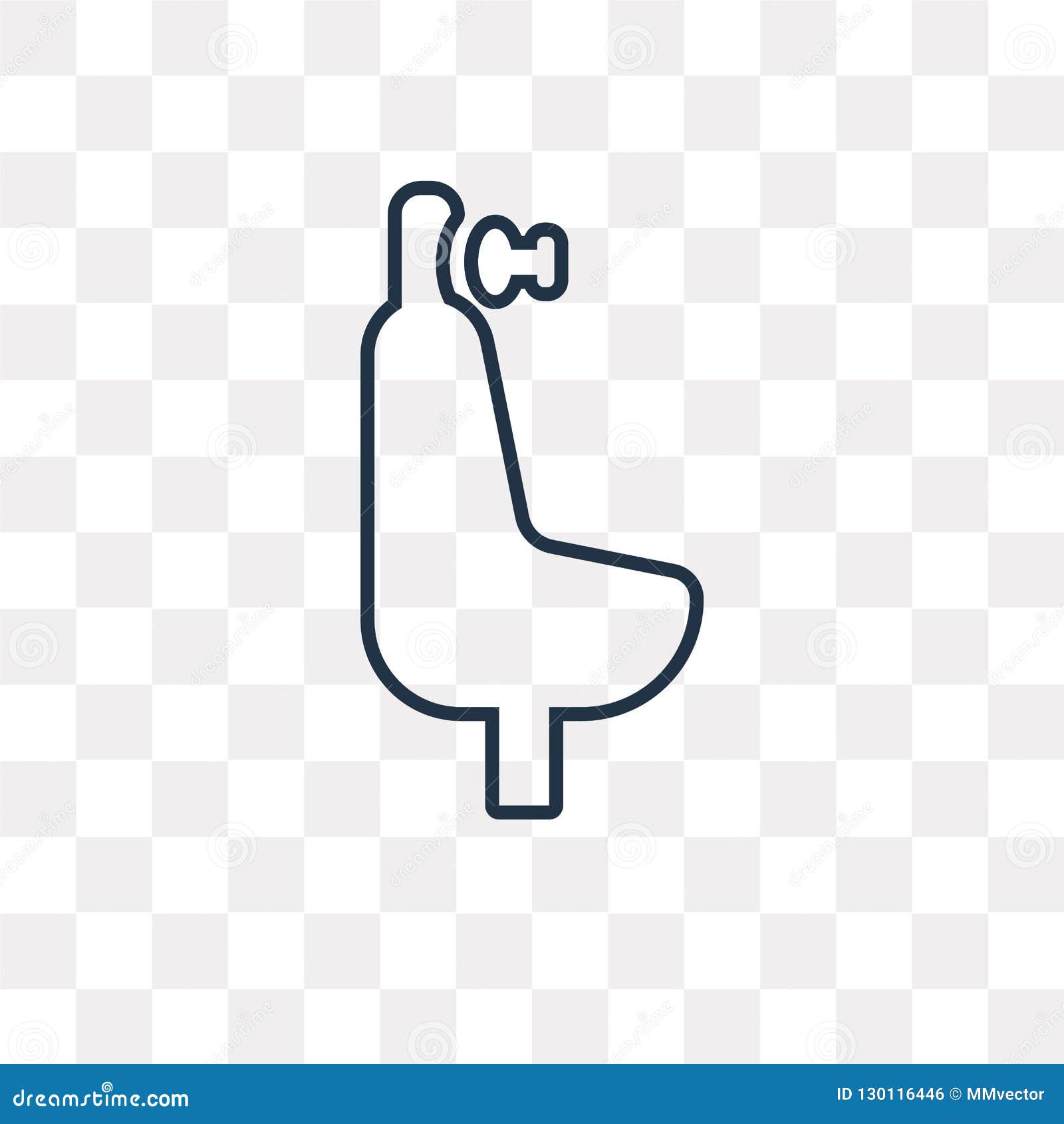 Urinal Linear Icon. Modern Outline Urinal Logo Concept On White Cartoon