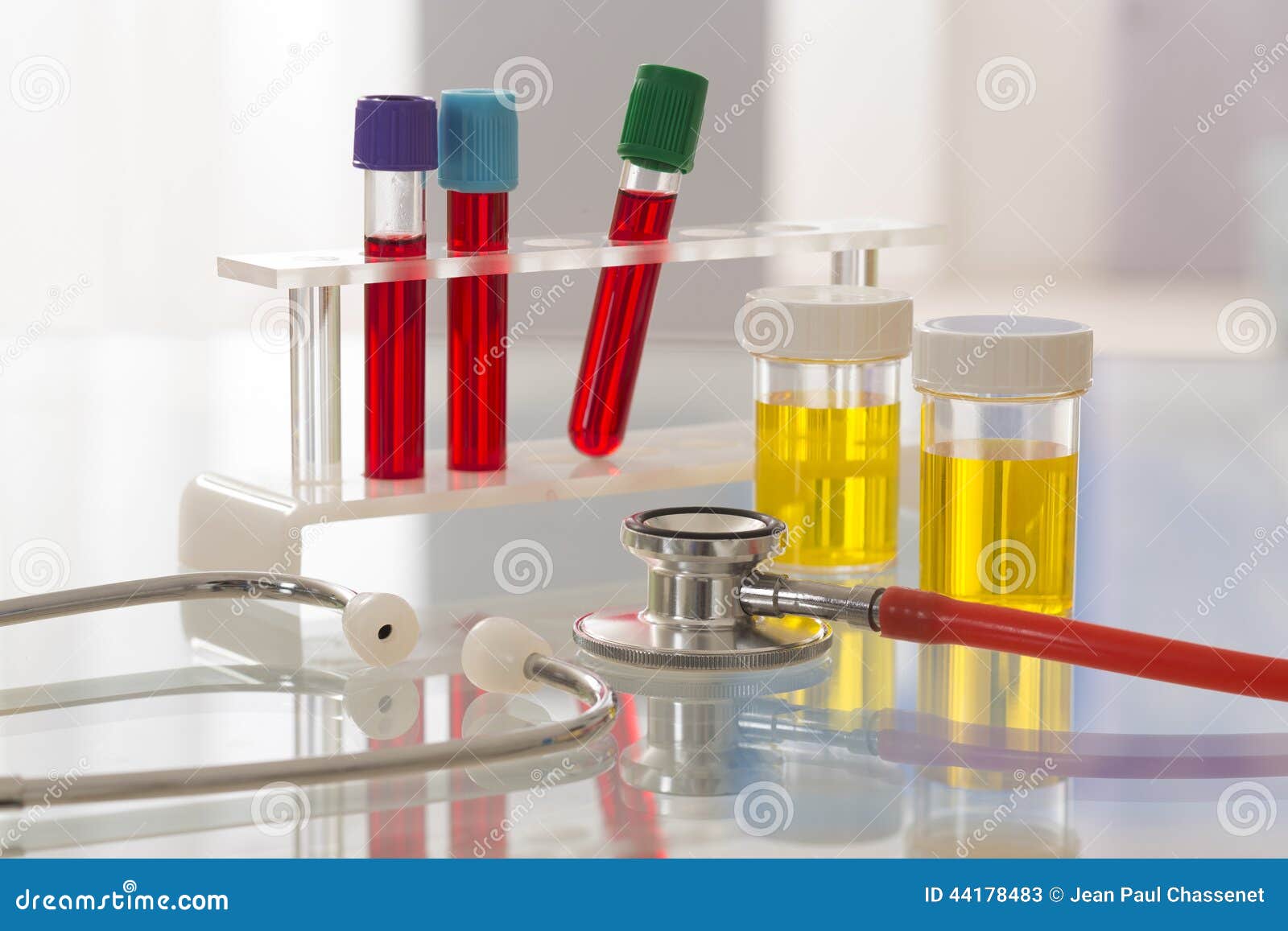 Urine Sample And Blood Test Stock Illustration - Image 