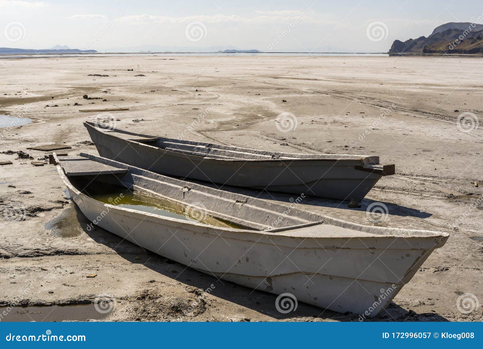 urmia salt lake boats iran