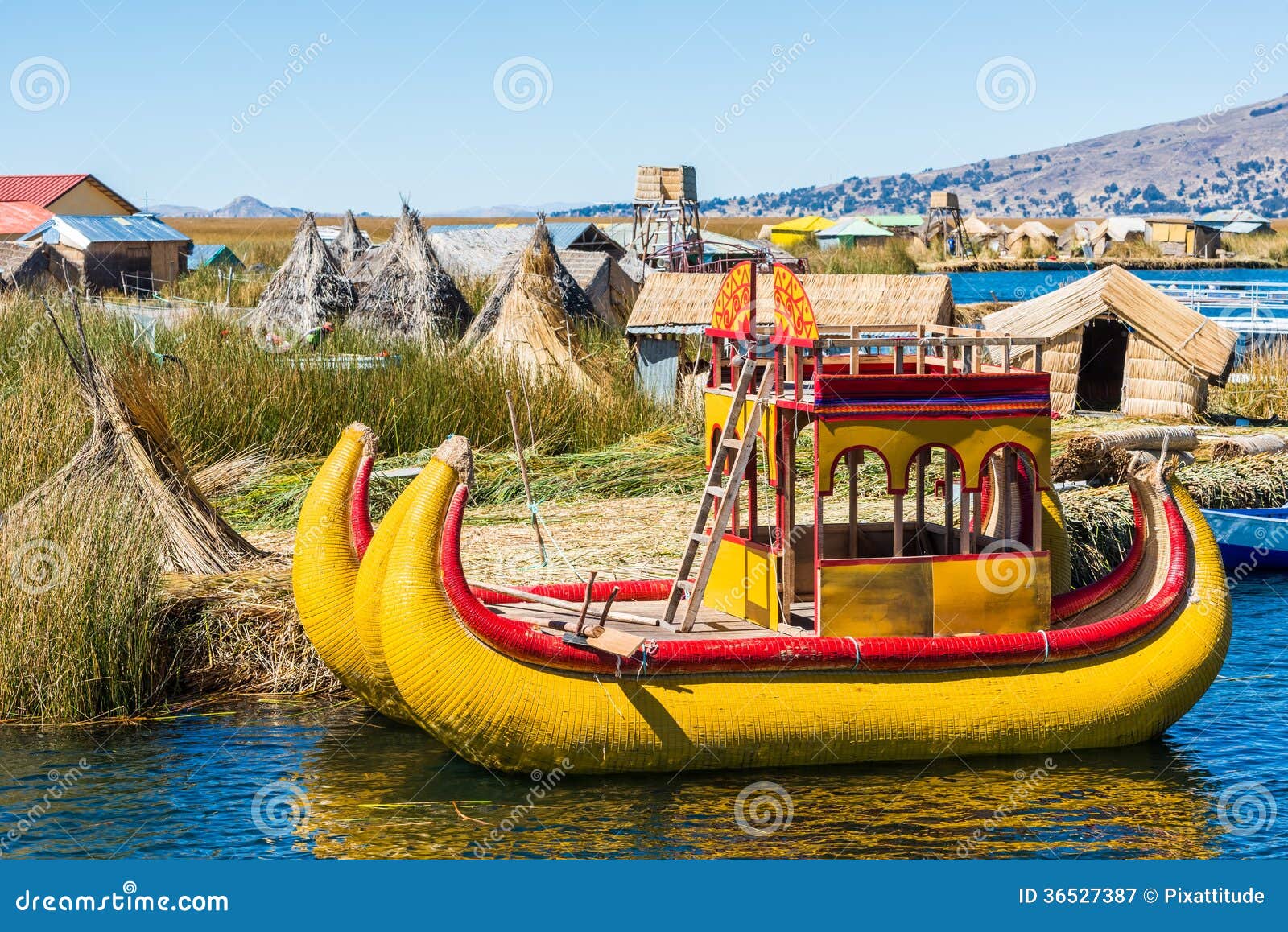Uros Floating Islands Peruvian Andes Puno Peru Stock Image Image of