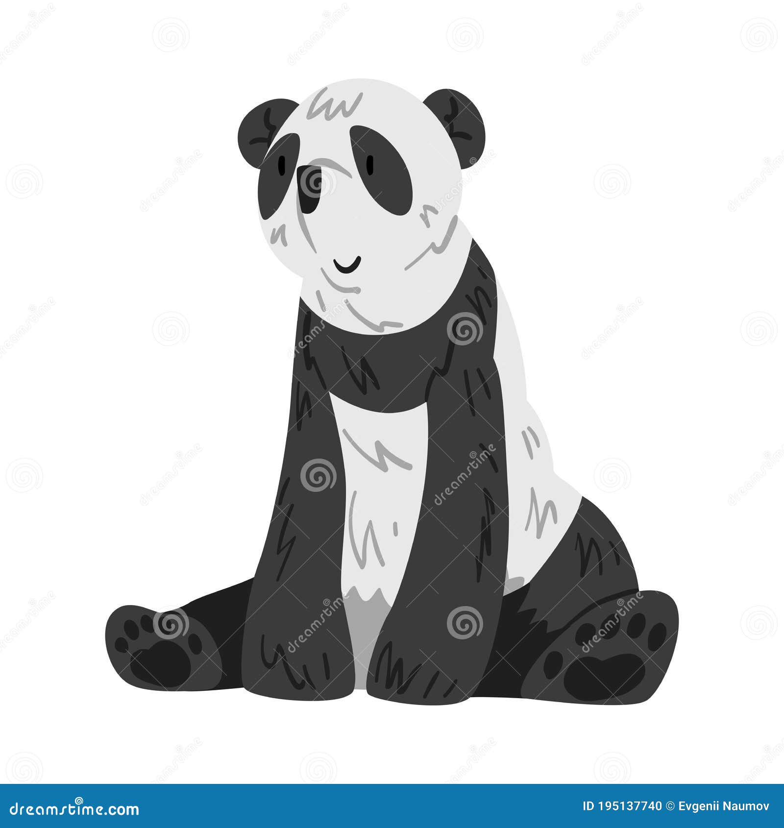 Vetores de Panda De Desenho Animado Engraçado Dormindo Isolado Em