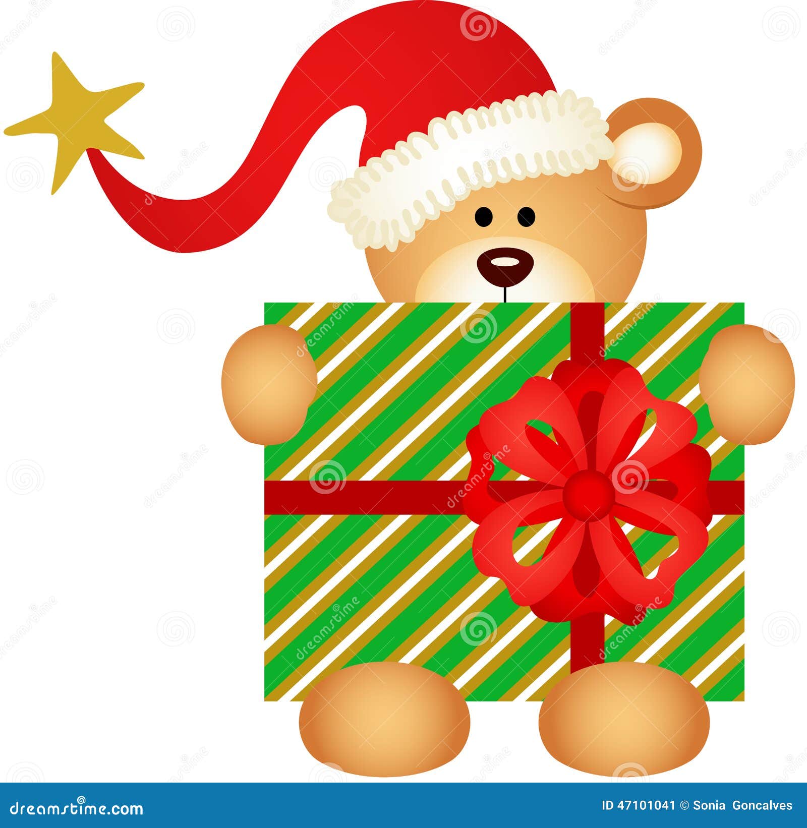 Urso De Peluche Do Natal Com Chapéu De Papai Noel Ilustração do Vetor -  Ilustração de surpresa, tedra: 47101041