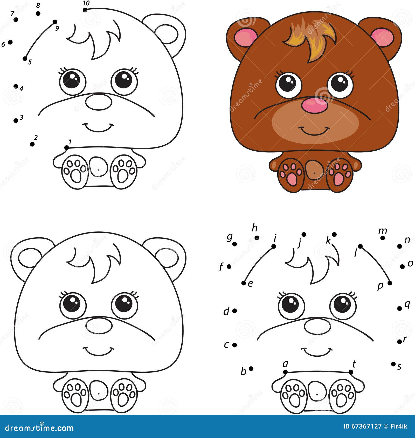 Colorir o jogo educacional panda bonito dos desenhos animados para