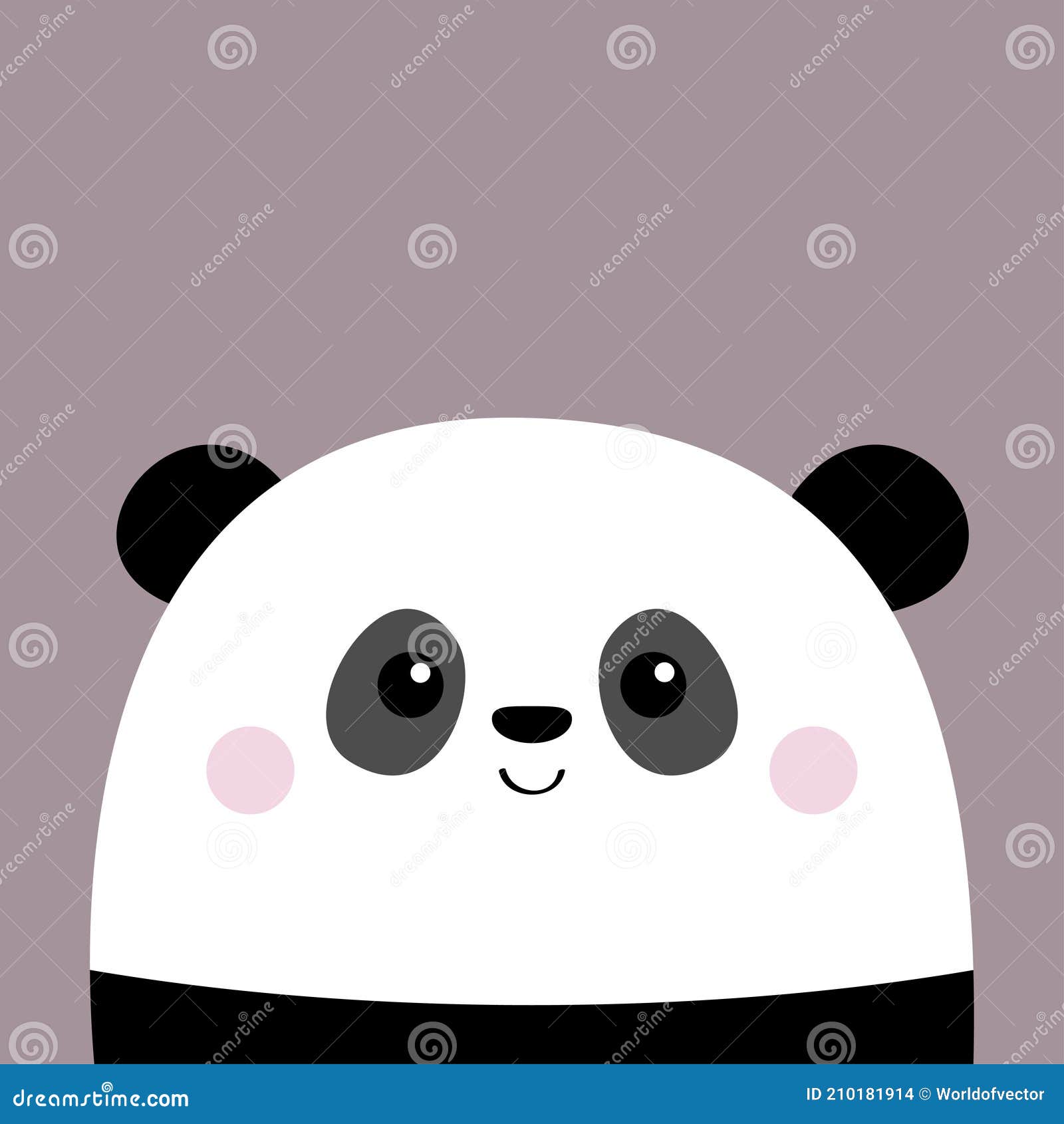 Cara de urso panda bonito. olhar amoroso. personagem de desenho