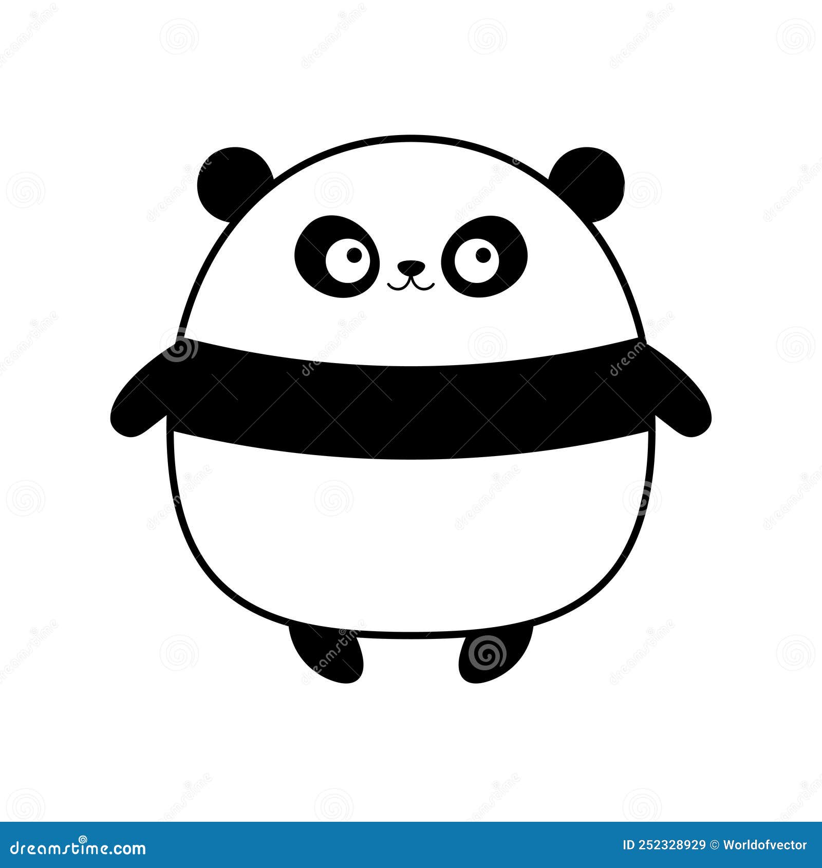 Personagem de desenho animado de urso panda bonito. ilustração