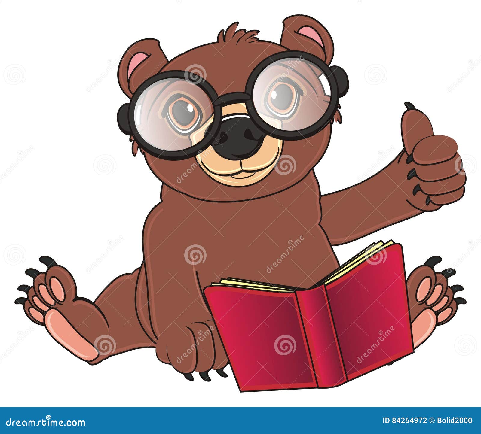 Urso pronto para estudar ilustração stock. Ilustração de agradável ...