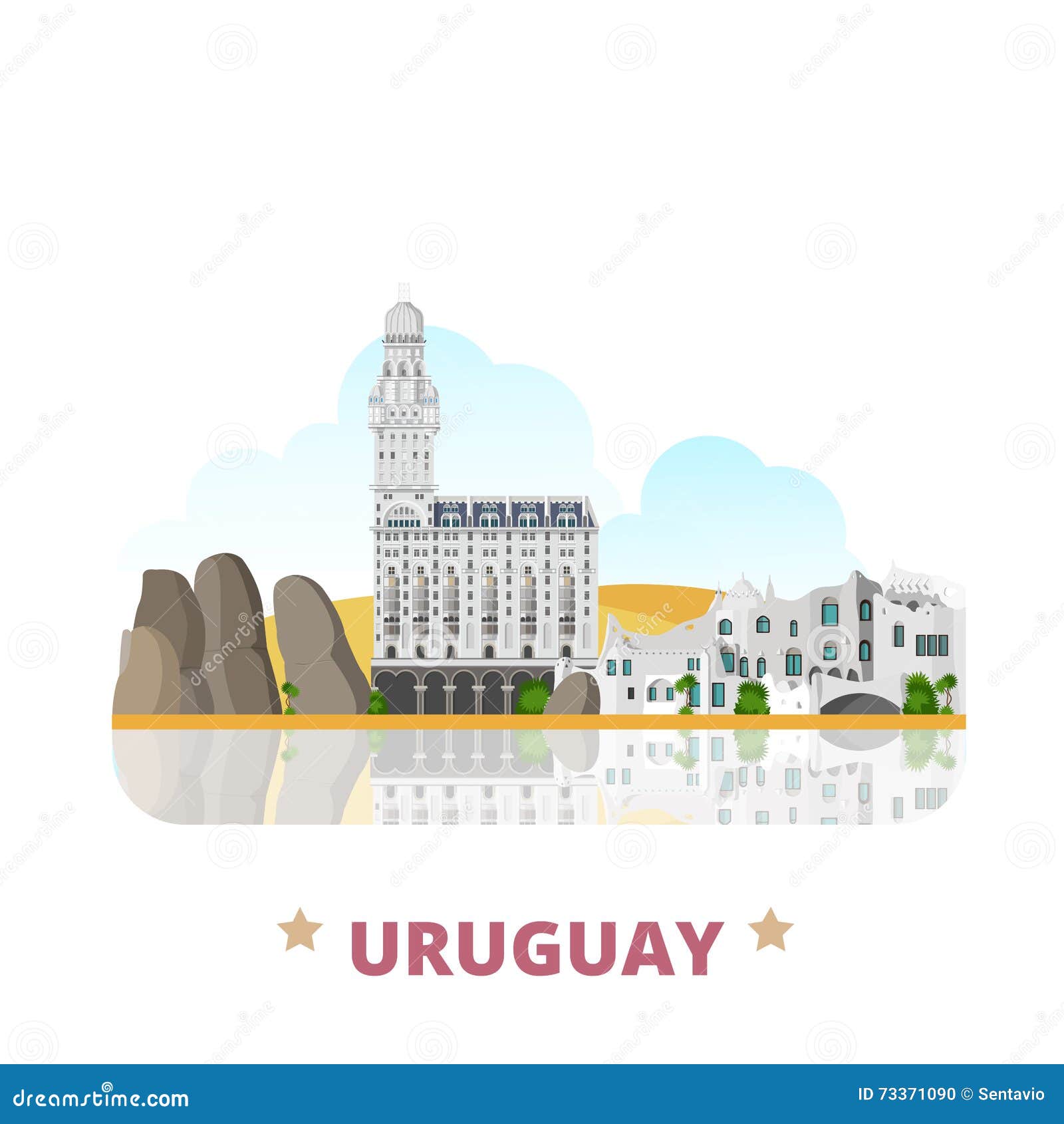uruguay country  template flat cartoon style