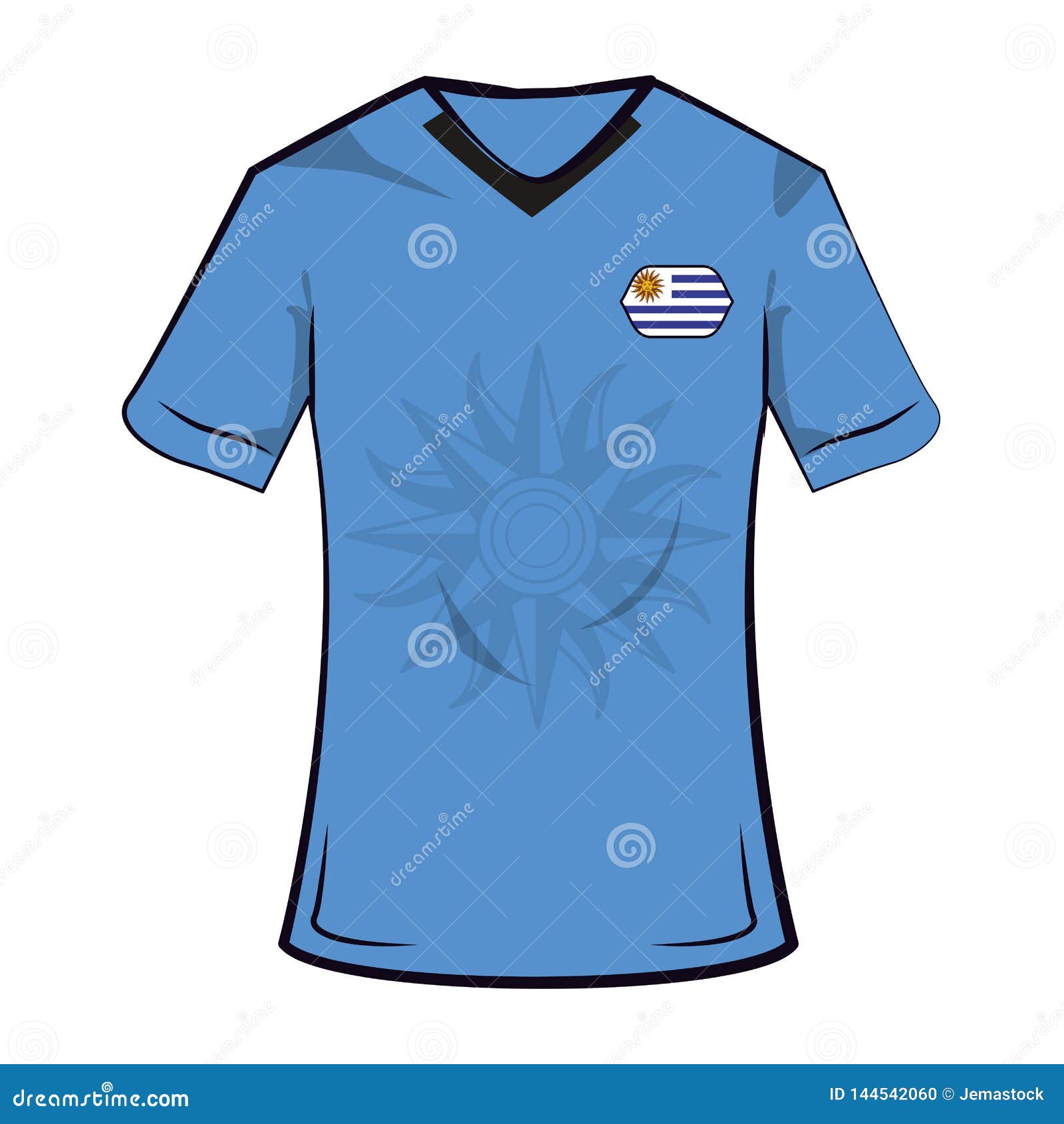 Uruguay soccer tshirt stock vector. Illustration of shirt - 144542060