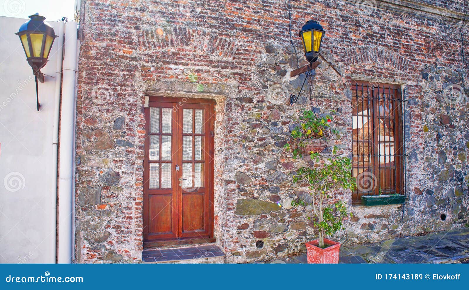 streets of colonia del sacramento in historic center barrio historico