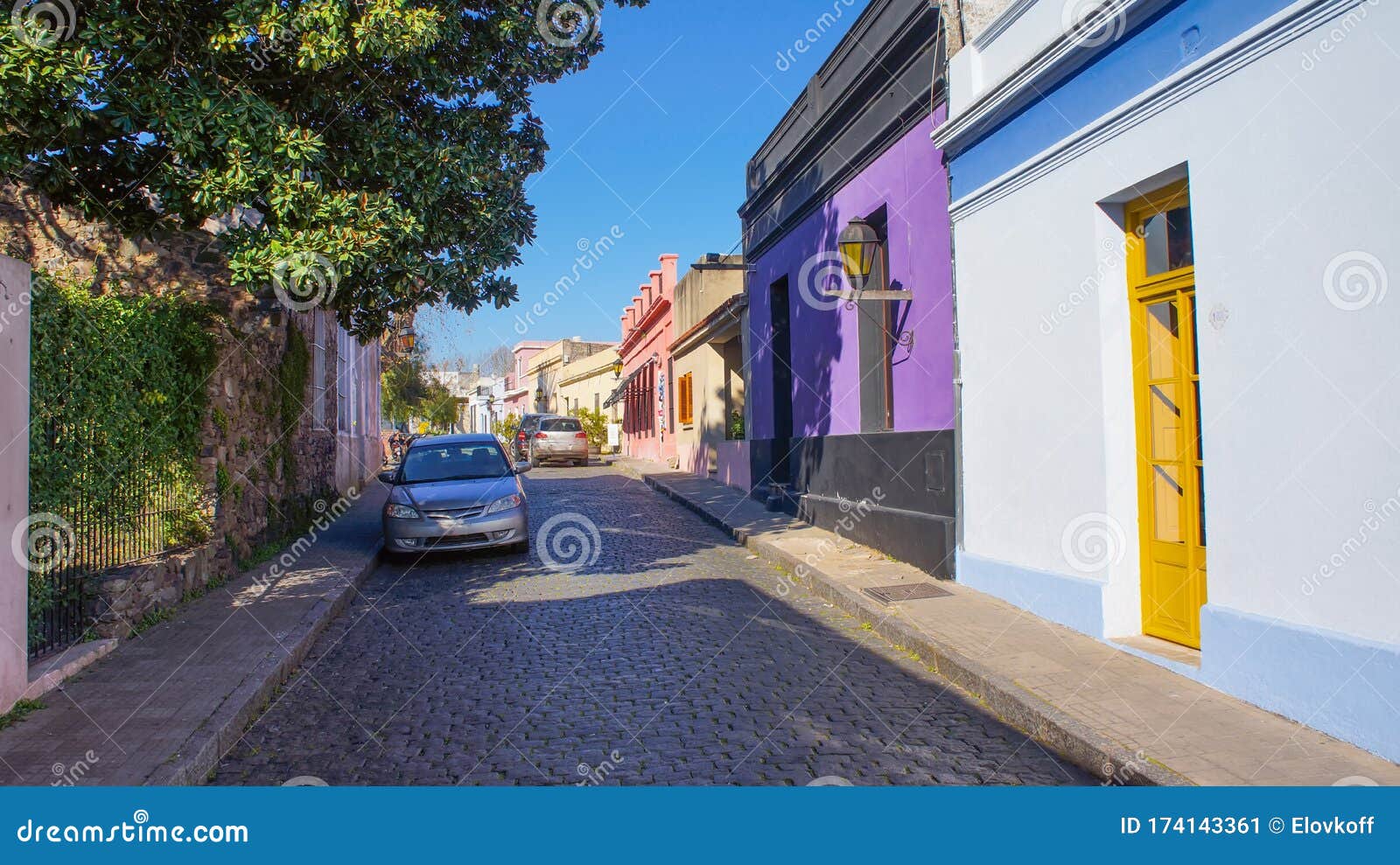 streets of colonia del sacramento in historic center barrio historico