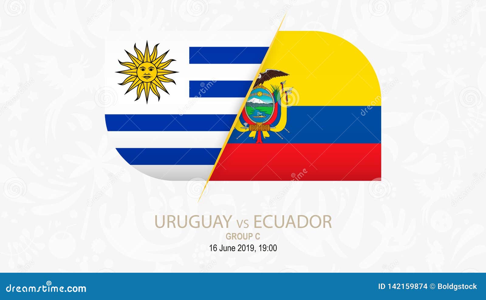 Uruguay Vs Ecuador, Football Competition Group C Stock Vector ...