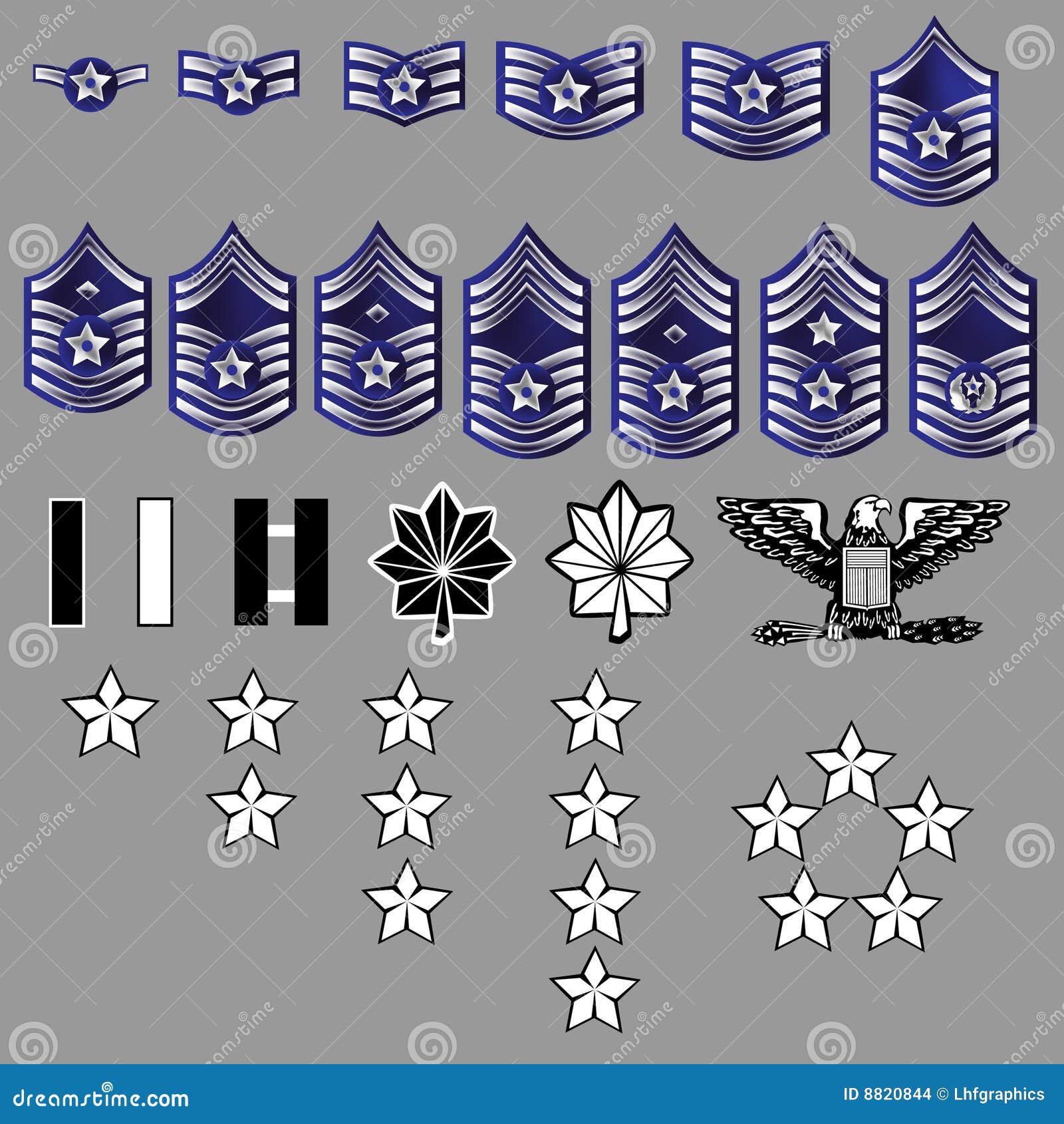 us air force rank insignia - fabric texture